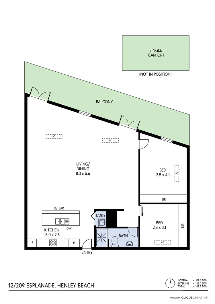 Floorplan of Homely apartment listing, 12/209 Esplanade, Henley Beach SA 5022