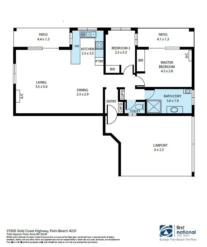 Floorplan of Homely unit listing, 1/1306 Gold Coast Highway, Palm Beach QLD 4221
