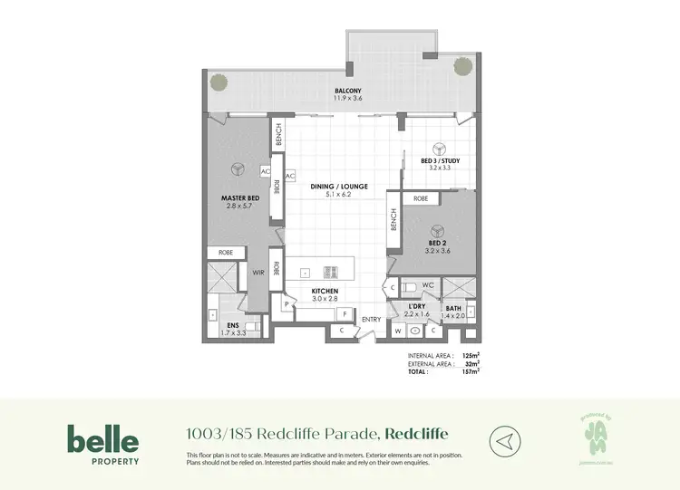 Floorplan of Homely apartment listing, 1003/185 Redcliffe Parade, Redcliffe QLD 4020