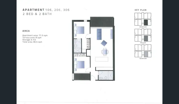 Floorplan of Homely apartment listing, 106/84 La Scala Avenue, Maribyrnong VIC 3032