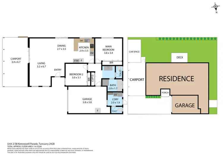 Floorplan of Homely villa listing, 2/38 Kennewell Parade, Tuncurry NSW 2428