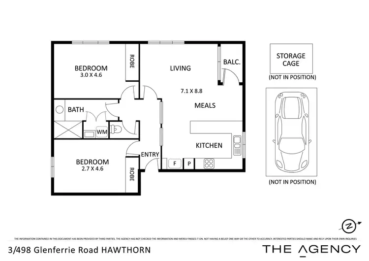 Floorplan of Homely apartment listing, 3/498 Glenferrie Road, Hawthorn VIC 3122