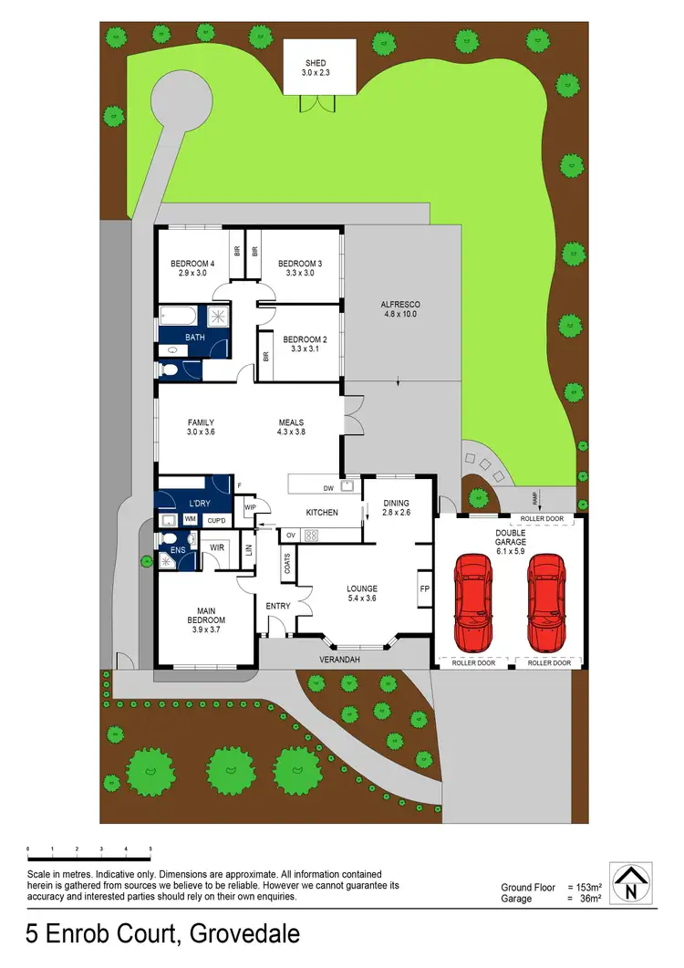 Floorplan of Homely house listing, 5 Enrob Court, Grovedale VIC 3216