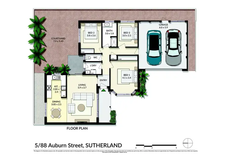 Floorplan of Homely terrace listing, 5/88 Auburn Street, Sutherland NSW 2232
