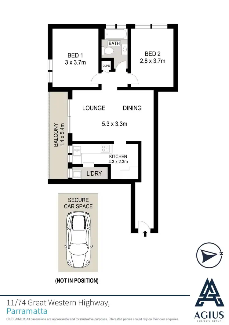 Floorplan of Homely apartment listing, 11/74 Great Western Highway, Parramatta NSW 2150