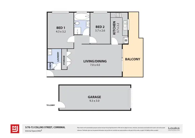 Floorplan of Homely unit listing, 5/70-72 Collins Street, Corrimal NSW 2518