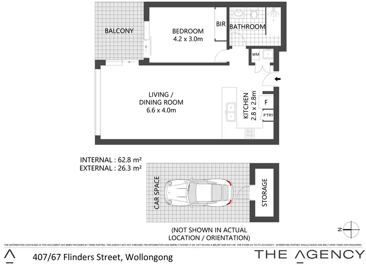 Floorplan of Homely apartment listing, 407/67 Flinders Street, Wollongong NSW 2500