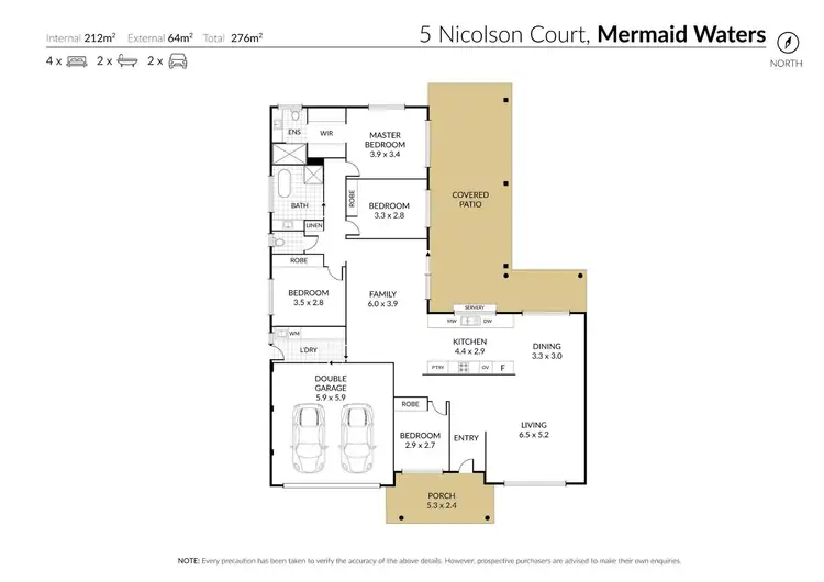 Floorplan of Homely house listing, 5 Nicolson Court, Mermaid Waters QLD 4218