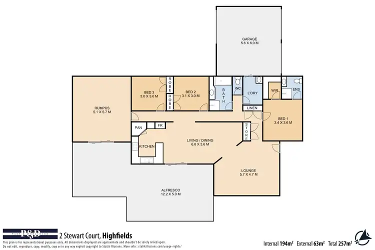 Floorplan of Homely house listing, 2 Stewart Court, Highfields QLD 4352