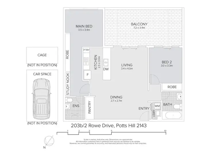 Floorplan of Homely unit listing, 203B/2 Rowe Drive, Potts Hill NSW 2143