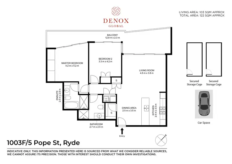 Floorplan of Homely apartment listing, 1003F/5 Pope Street, Ryde NSW 2112