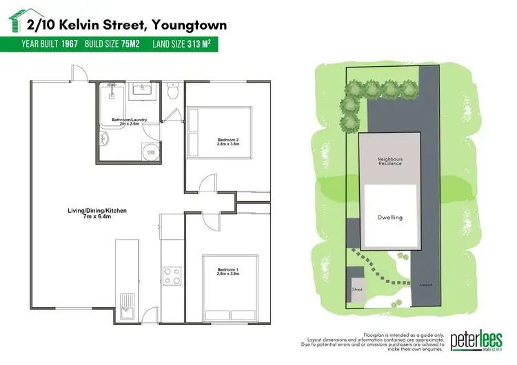 Floorplan of Homely unit listing, 2/10 Kelvin Street, Youngtown TAS 7249