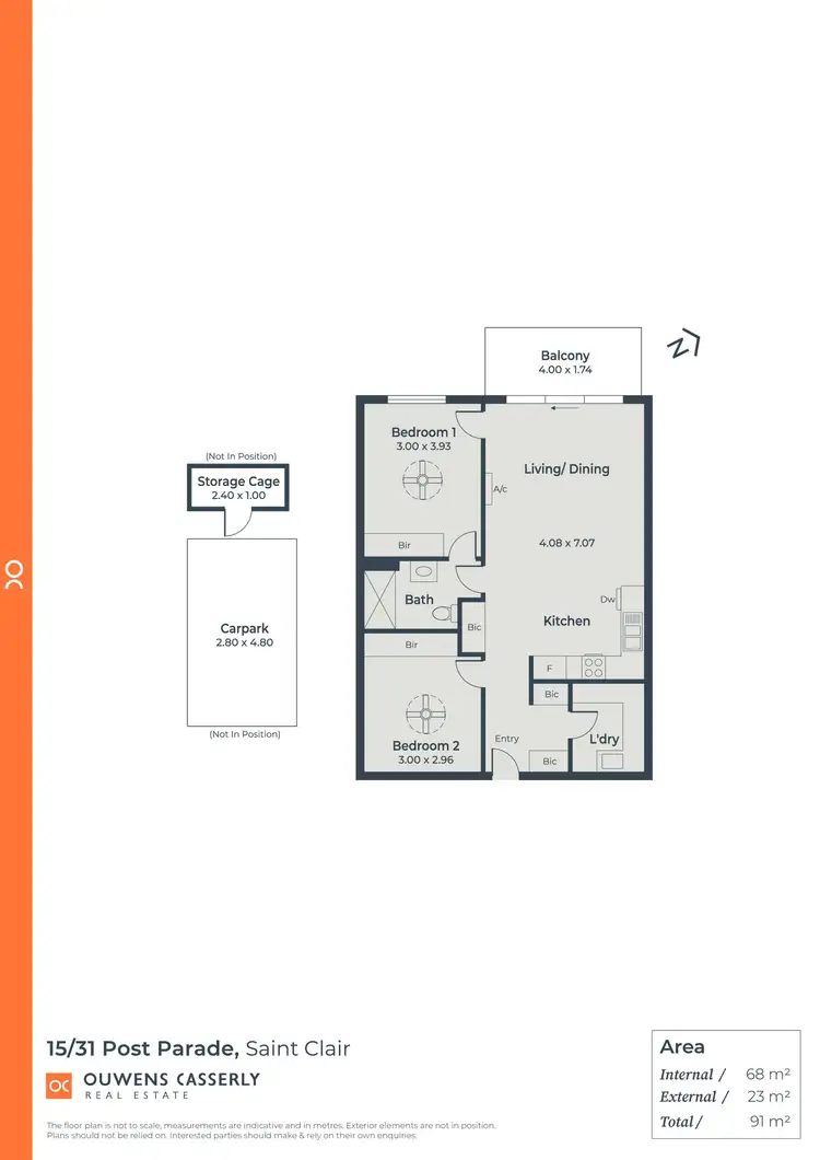 Floorplan of Homely apartment listing, 15/31 Post Parade, St Clair SA 5011