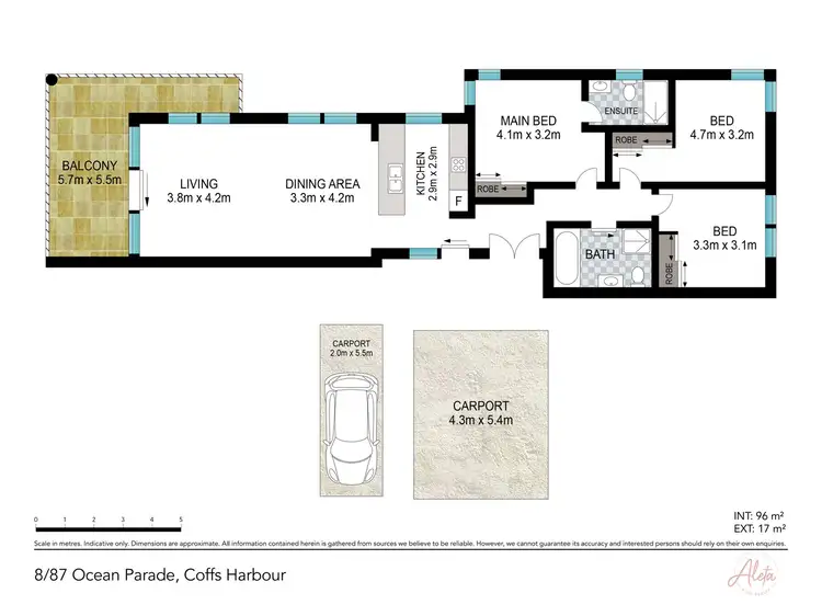 Floorplan of Homely apartment listing, 8/87 Ocean Parade, Coffs Harbour NSW 2450