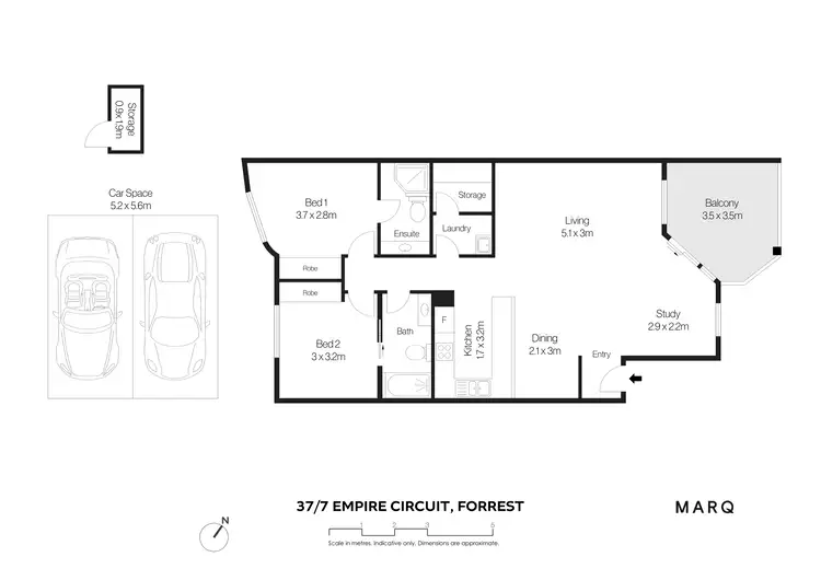 Floorplan of Homely apartment listing, 37/7 Empire Circuit, Forrest ACT 2603