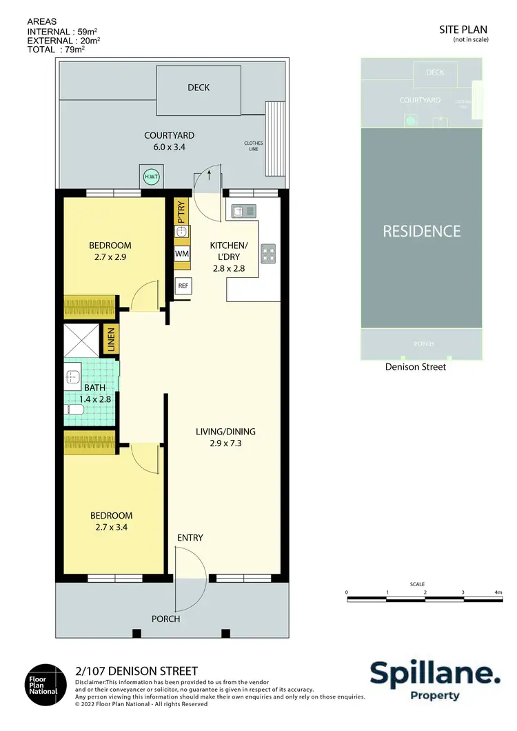 Floorplan of Homely unit listing, 2/107 Denison Street, Hamilton NSW 2303