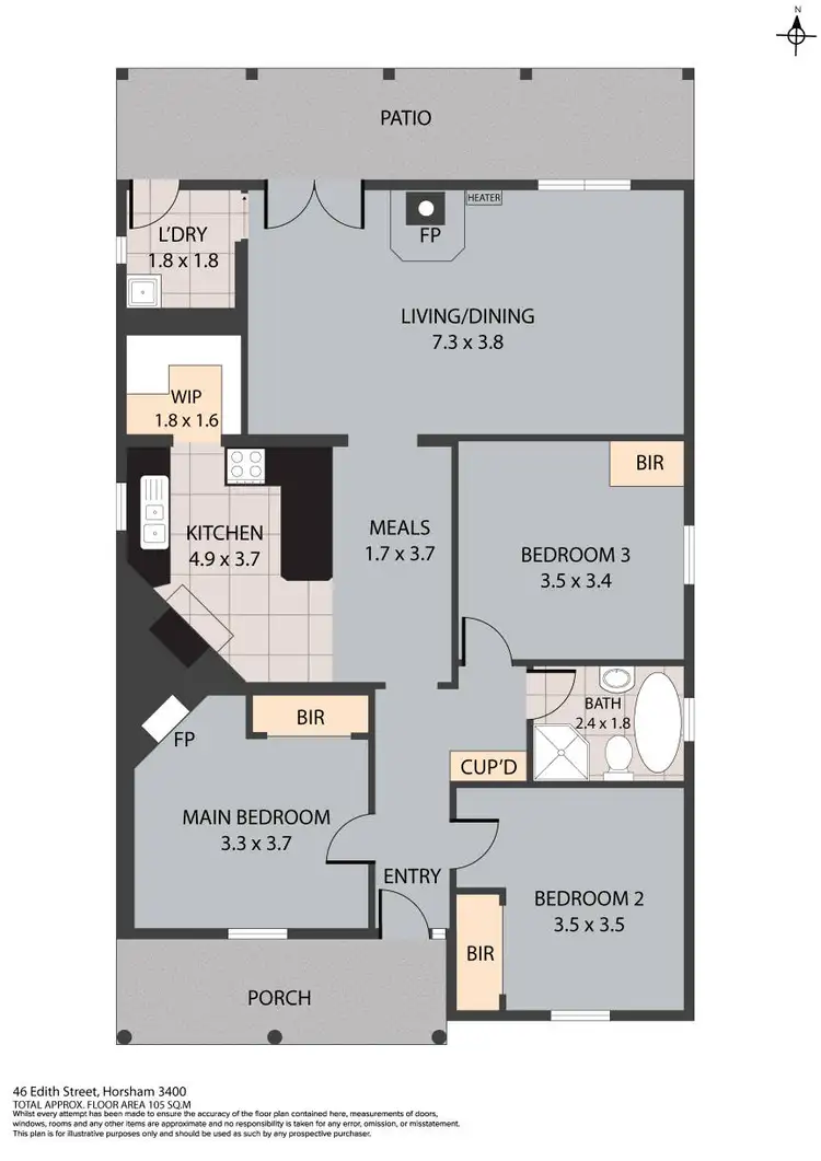 Floorplan of Homely house listing, 46 Edith Street, Horsham VIC 3400