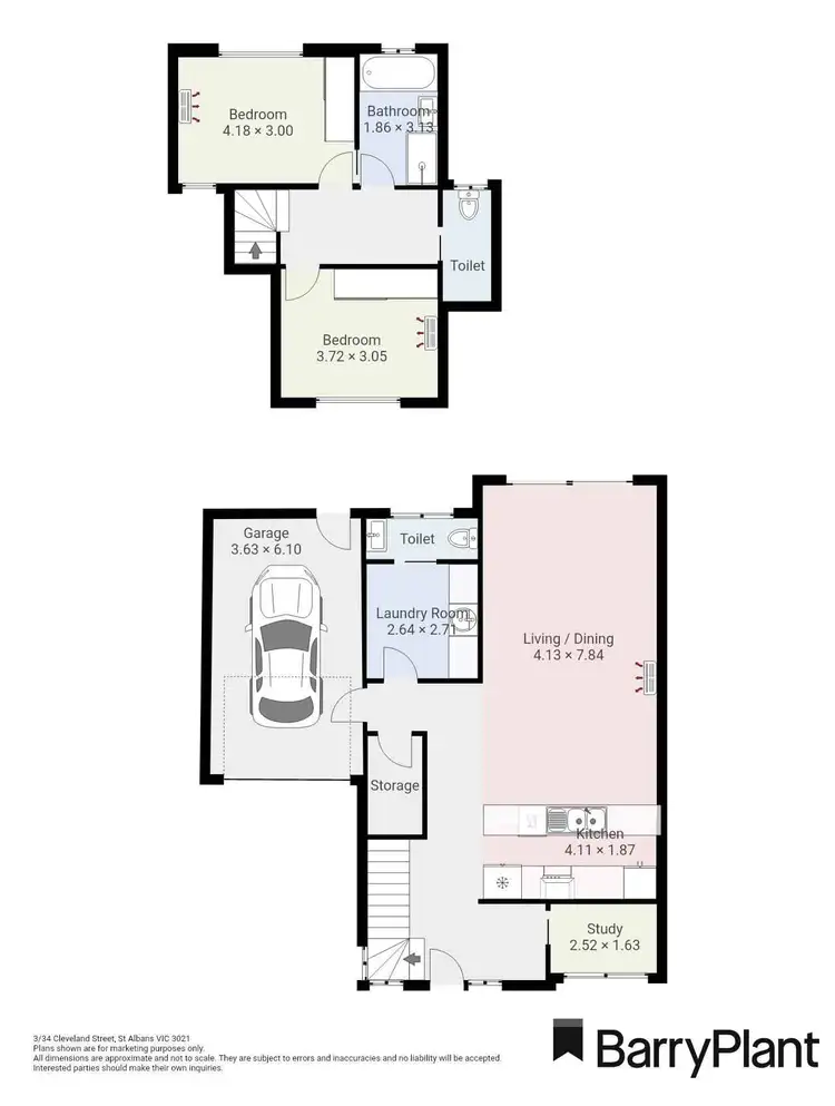 Floorplan of Homely unit listing, 3/34 Cleveland Street, St Albans VIC 3021