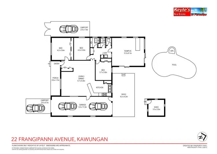 Floorplan of Homely house listing, 22 Frangipanni Avenue, Kawungan QLD 4655