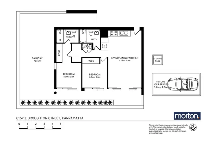 Floorplan of Homely apartment listing, 815/1E Broughton Street, Parramatta NSW 2150
