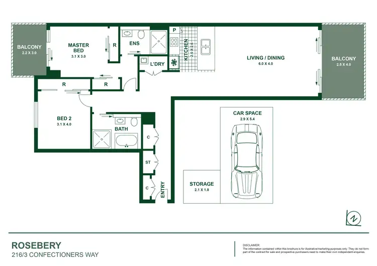 Floorplan of Homely apartment listing, 216/3 Confectioners Way, Rosebery NSW 2018