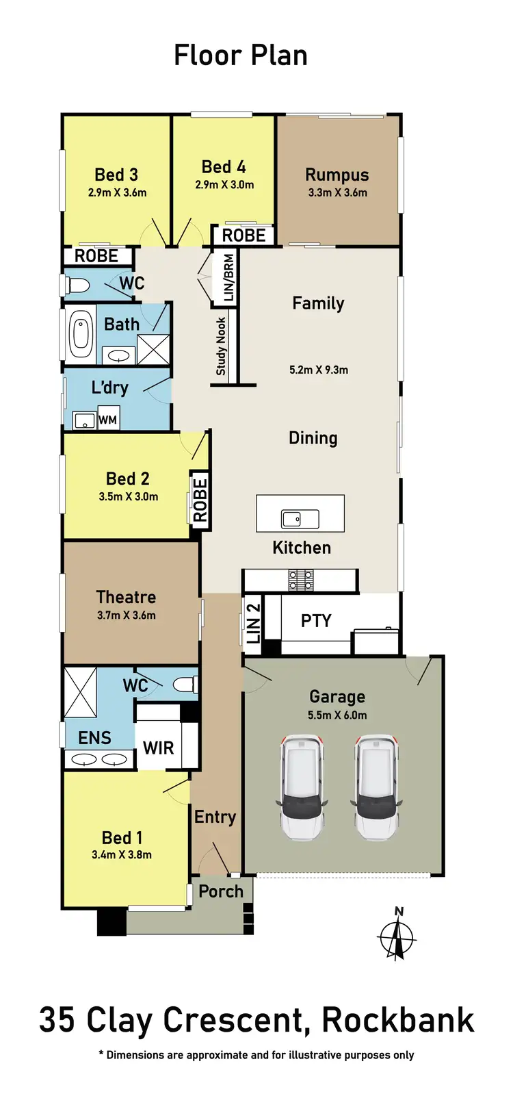 Floorplan of Homely house listing, 35 Clay Crescent, Rockbank VIC 3335