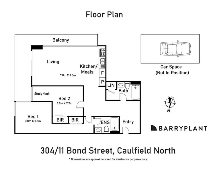 Floorplan of Homely apartment listing, 304/11 Bond Street, Caulfield North VIC 3161