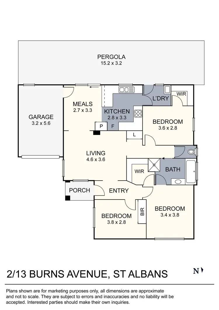 Floorplan of Homely unit listing, 2/13 Burns Avenue, St Albans VIC 3021