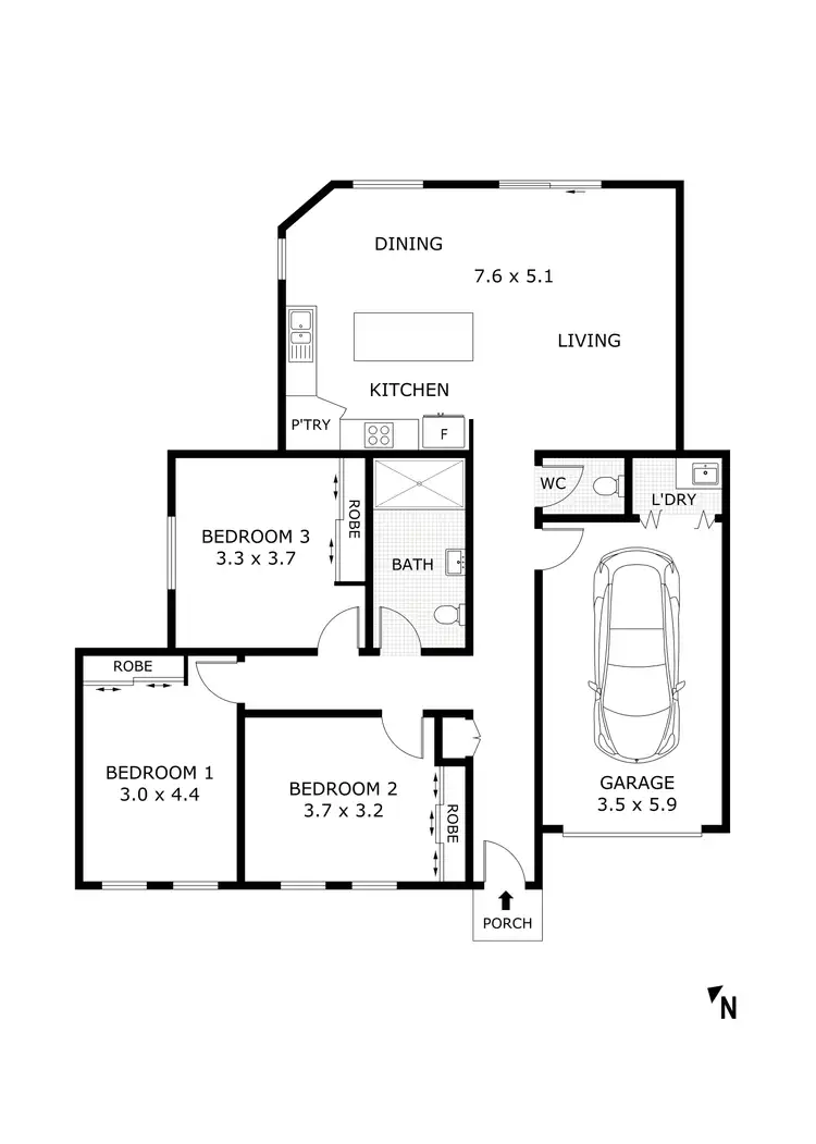 Floorplan of Homely house listing, 56 Wood Street, California Gully VIC 3556
