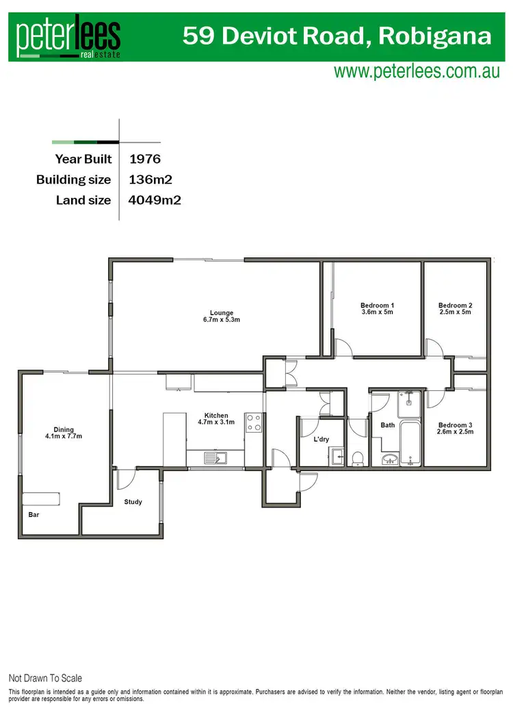 Floorplan of Homely house listing, 59 Deviot Road, Robigana TAS 7275