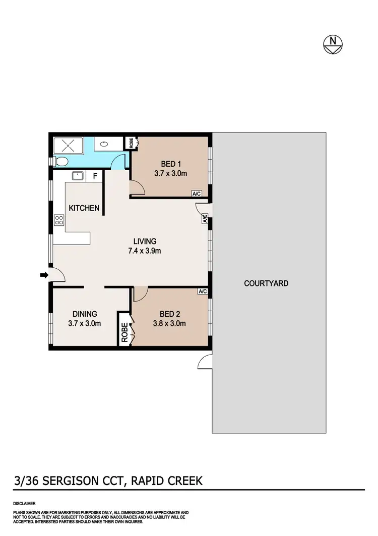 Floorplan of Homely unit listing, 3/36 Sergison Circuit, Rapid Creek NT 810