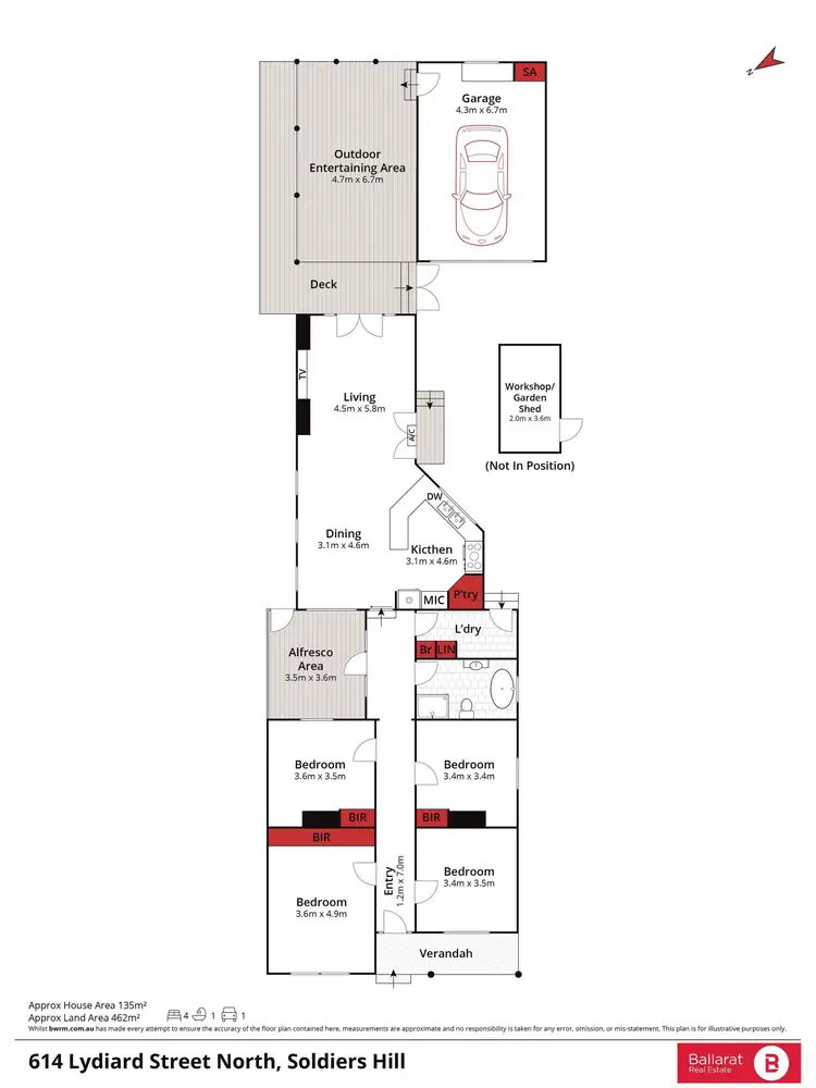 Floorplan of Homely house listing, 614 Lydiard Street North, Soldiers Hill VIC 3350