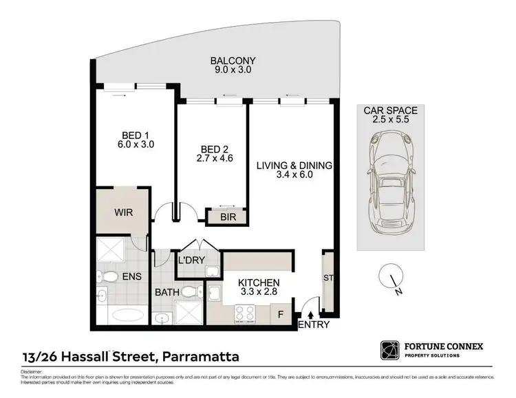 Floorplan of Homely apartment listing, 13/26 Hassall Street, Parramatta NSW 2150