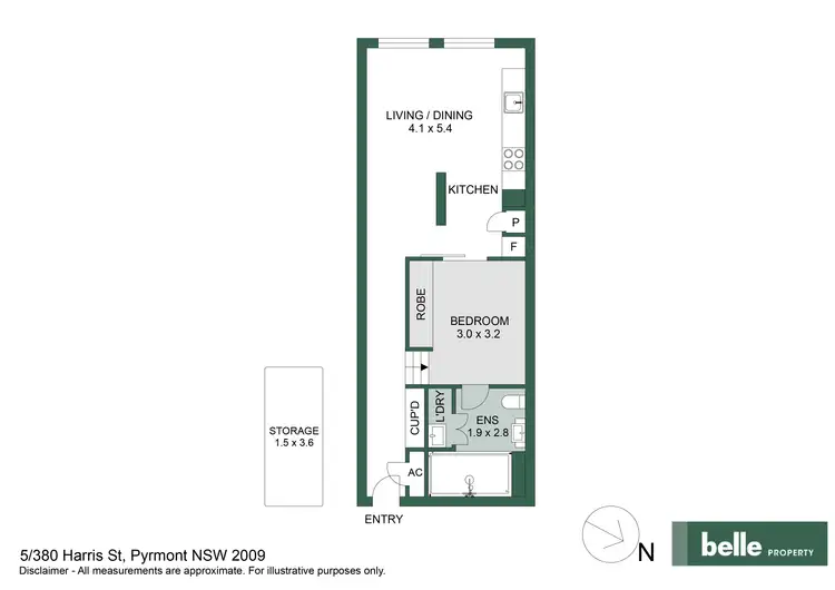 Floorplan of Homely apartment listing, 5/380 Harris Street, Pyrmont NSW 2009