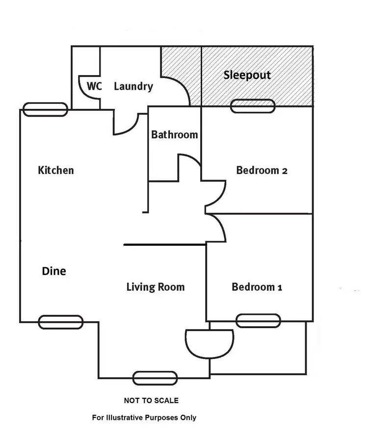 Floorplan of Homely semi-detached listing, 30 Grevillea Street, Whyalla Stuart SA 5608