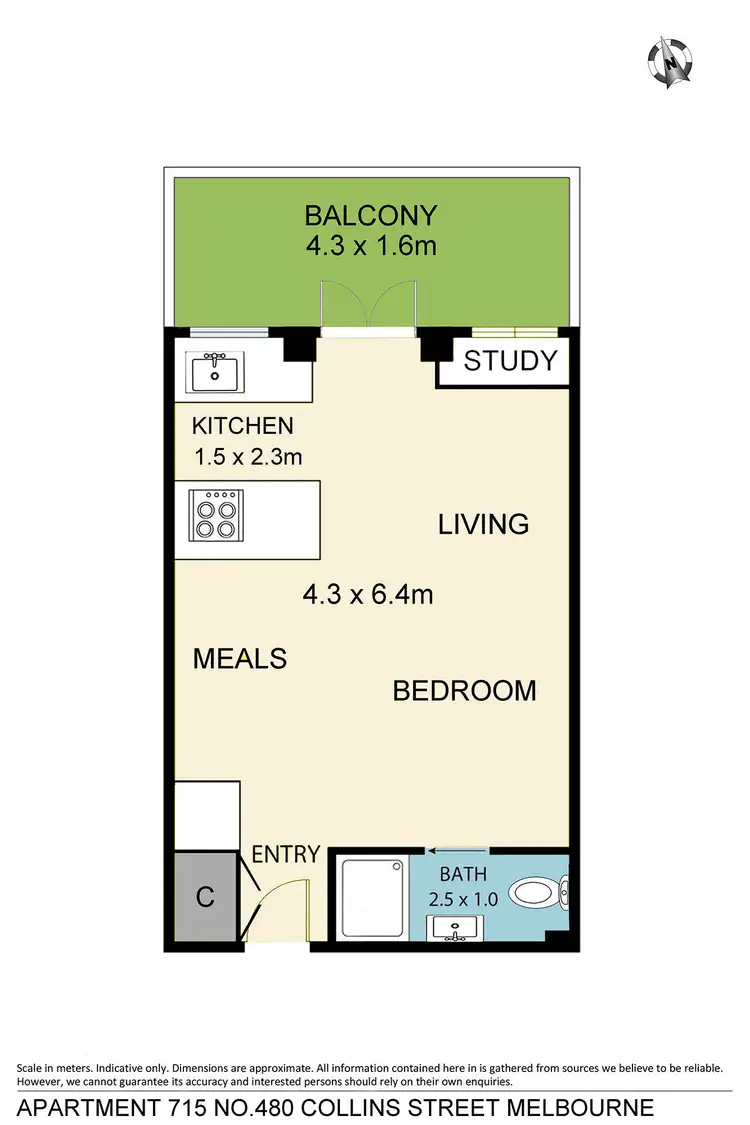 Floorplan of Homely apartment listing, 715/480 Collins Street, Melbourne VIC 3000