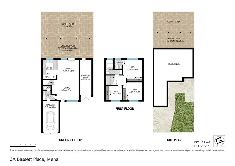 Floorplan of Homely semi-detached listing, 3a Bassett Place, Menai NSW 2234