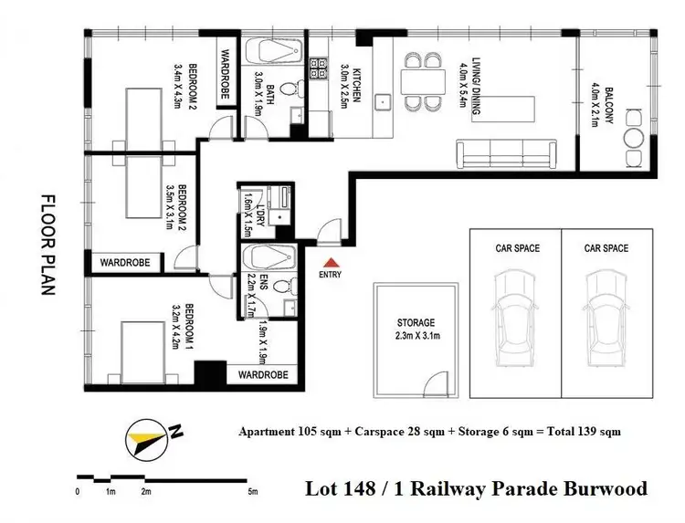 Floorplan of Homely apartment listing, Level Block A/148/1 Railway Parade, Burwood NSW 2134