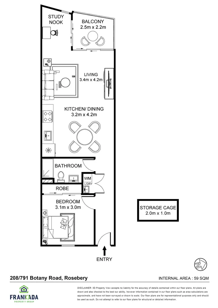 Floorplan of Homely apartment listing, 208/791-795 Botany Road, Rosebery NSW 2018