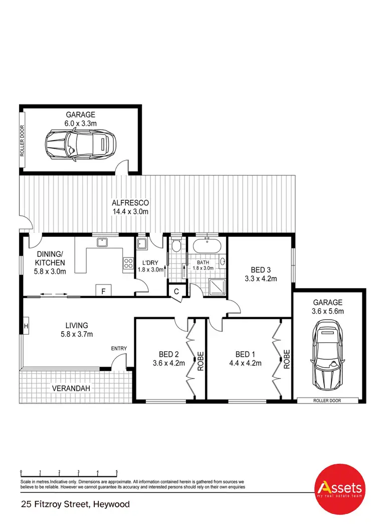 Floorplan of Homely house listing, 25 Fitzroy Street, Heywood VIC 3304