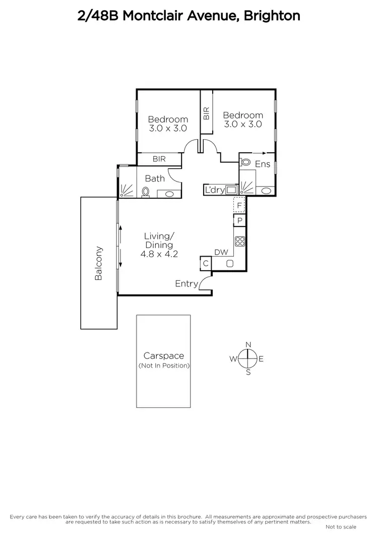 Floorplan of Homely apartment listing, 2/48B Montclair Avenue, Brighton VIC 3186