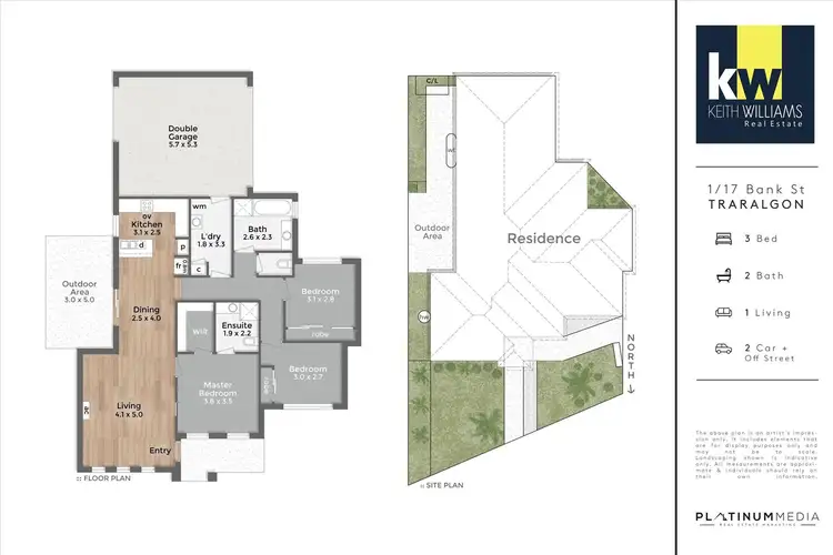 Floorplan of Homely unit listing, 1/17 Bank Street, Traralgon VIC 3844