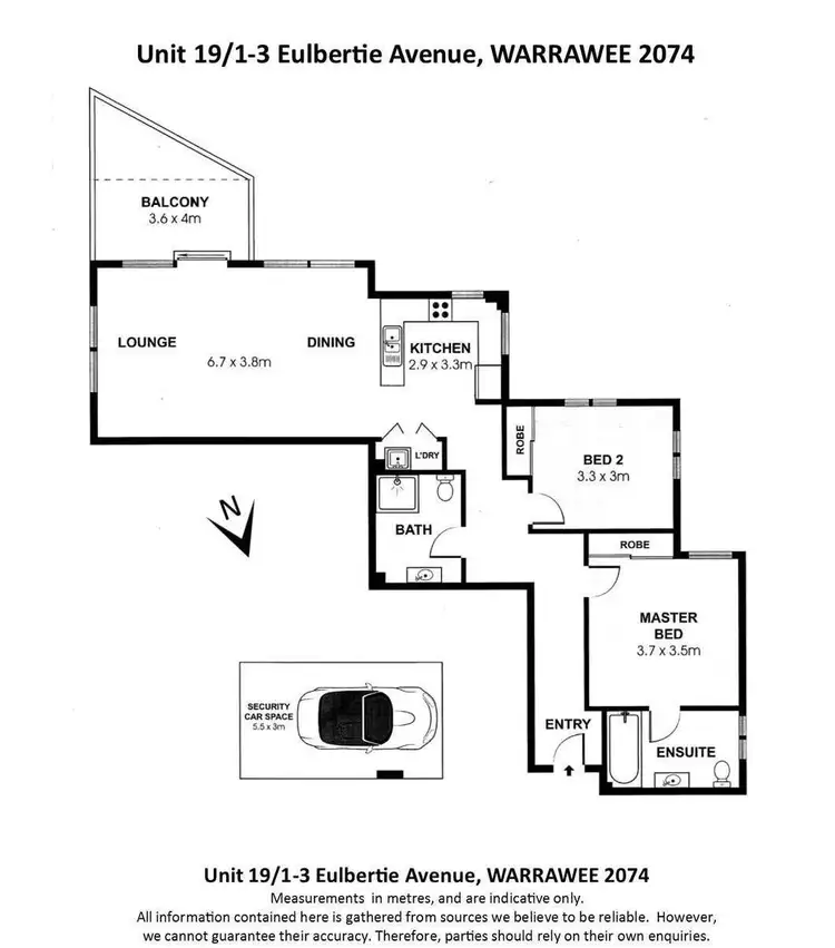 Floorplan of Homely apartment listing, 19/1-3 Eulbertie Avenue, Warrawee NSW 2074