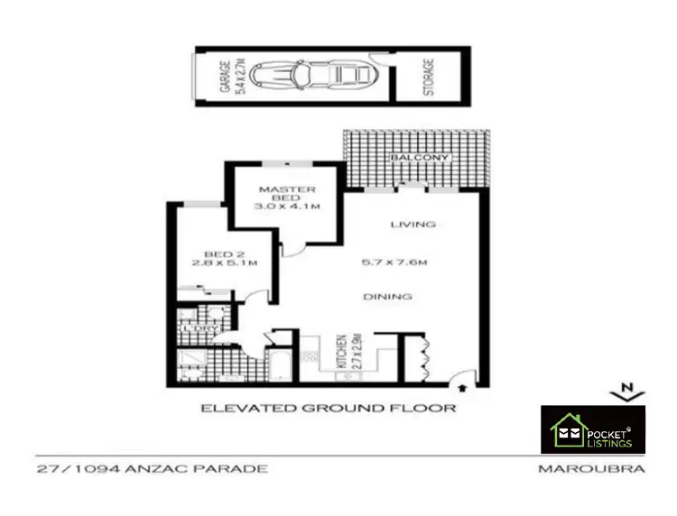 Floorplan of Homely apartment listing, 27/1094 Anzac Parade, Maroubra NSW 2035