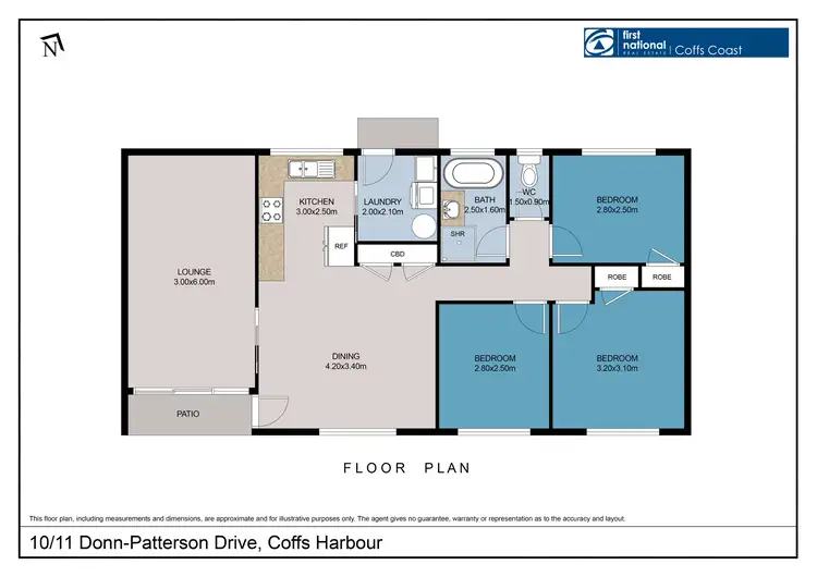 Floorplan of Homely villa listing, 10/11 Donn-Patterson Drive, Coffs Harbour NSW 2450