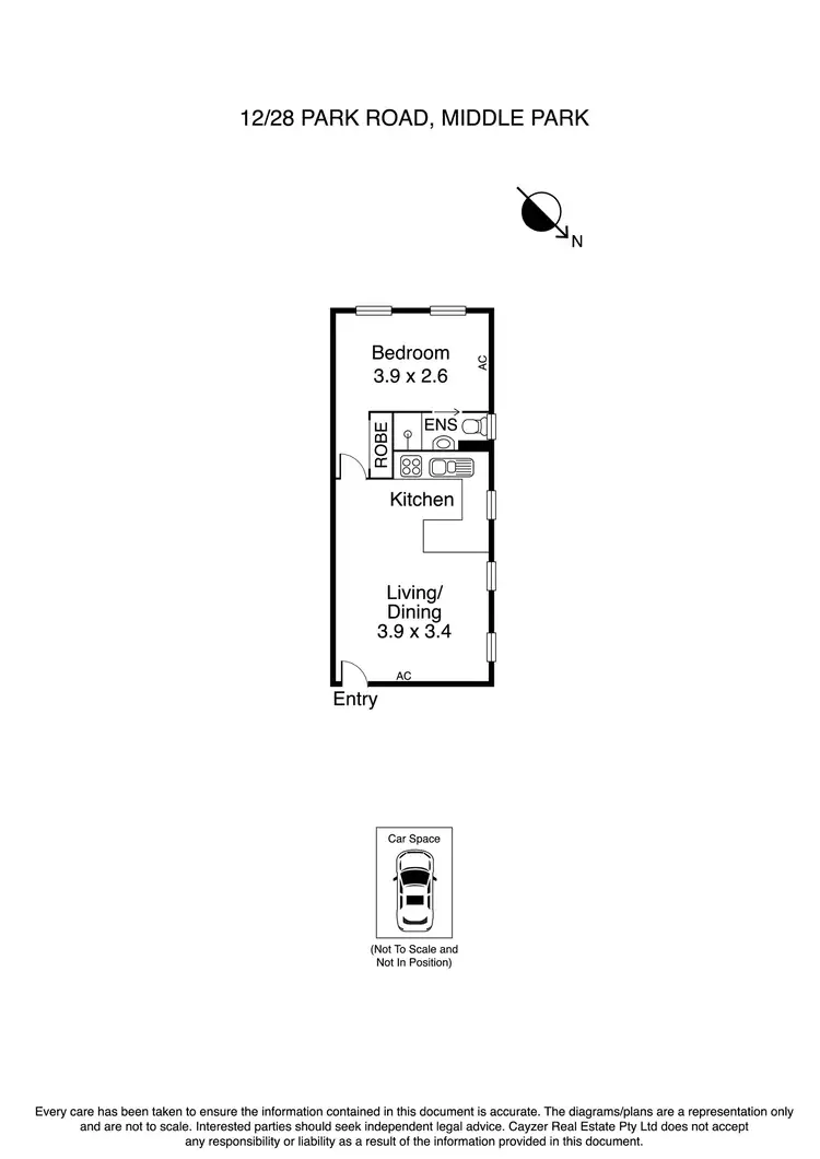 Floorplan of Homely apartment listing, 12/28 Park Road, Middle Park VIC 3206