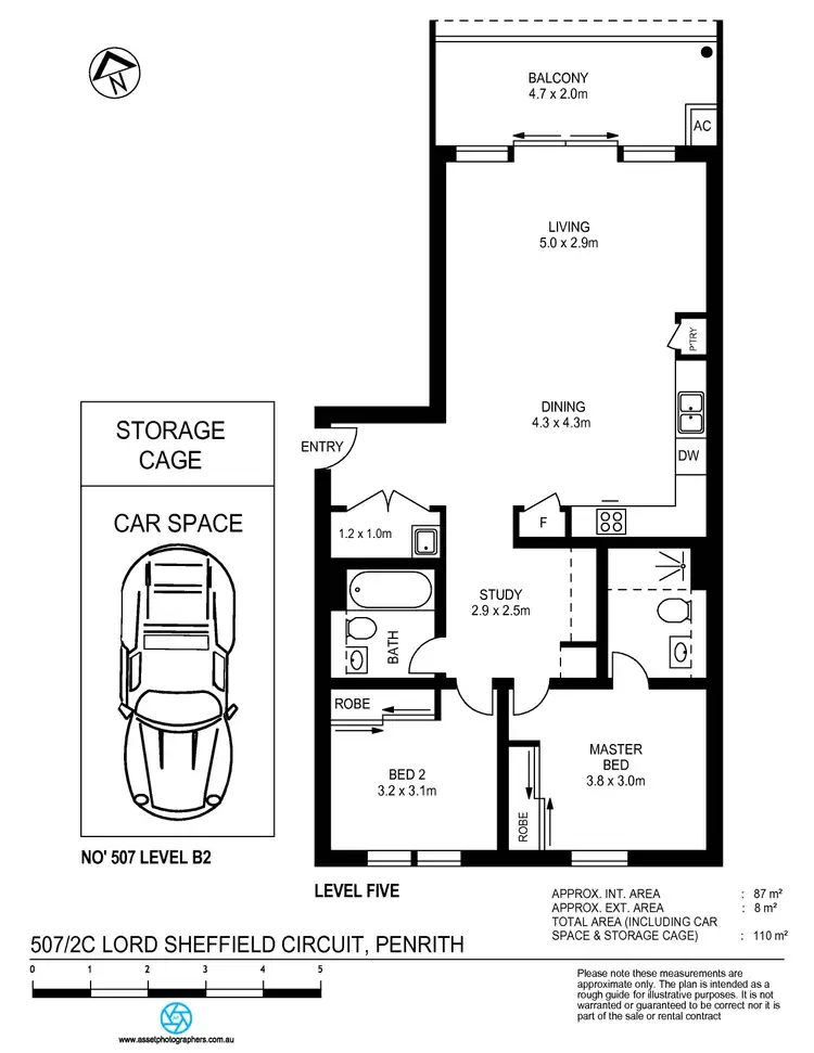 Floorplan of Homely apartment listing, 507/2C Lord Sheffield Circuit, Penrith NSW 2750