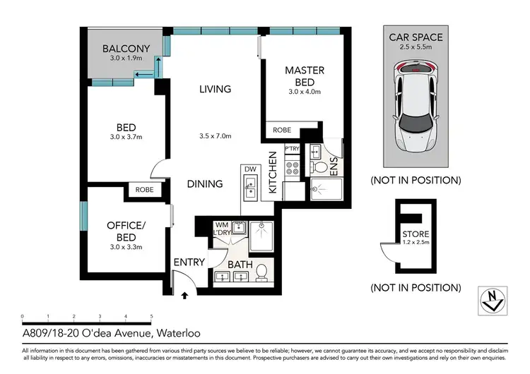 Floorplan of Homely apartment listing, A809/18 O'Dea Avenue, Waterloo NSW 2017