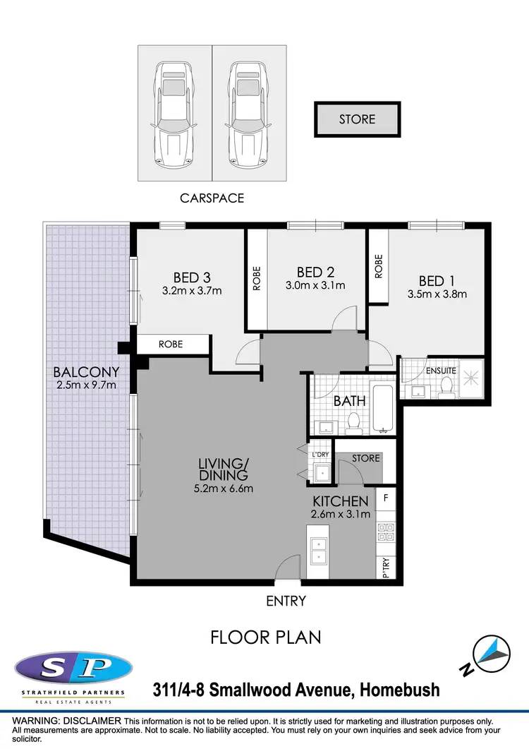 Floorplan of Homely apartment listing, 311/4-8 Smallwood Avenue, Homebush NSW 2140