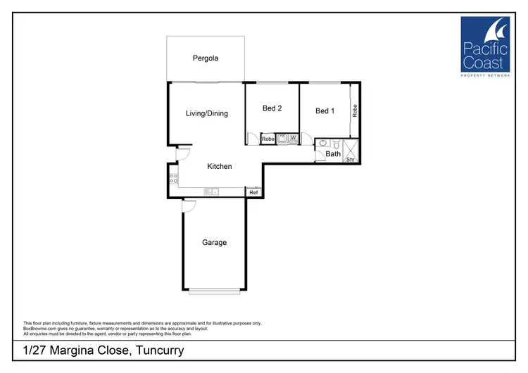 Floorplan of Homely villa listing, 1/27 Margina Close, Tuncurry NSW 2428